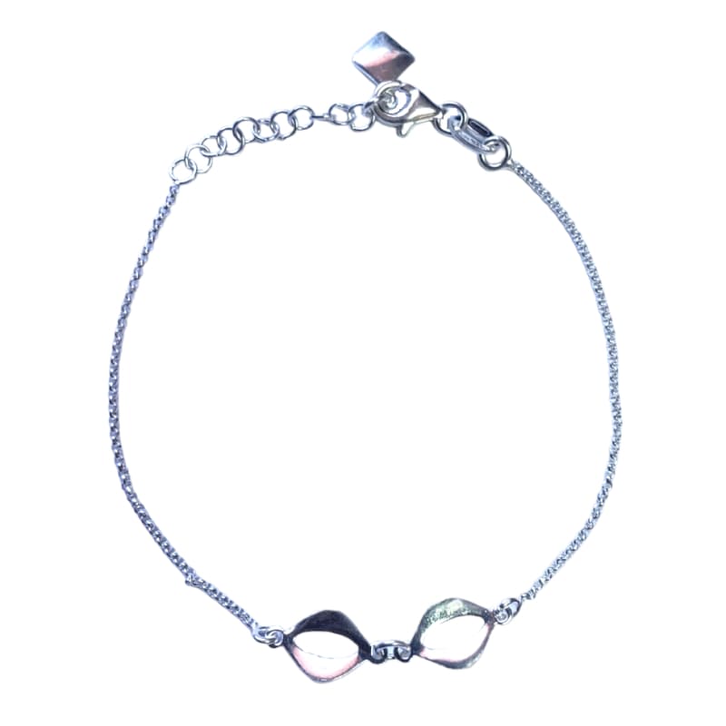 Pulsera Doble circulo con dije en punta Plata Italiana 925 de 21cm - Metalli - Default Title - Perfumisimo